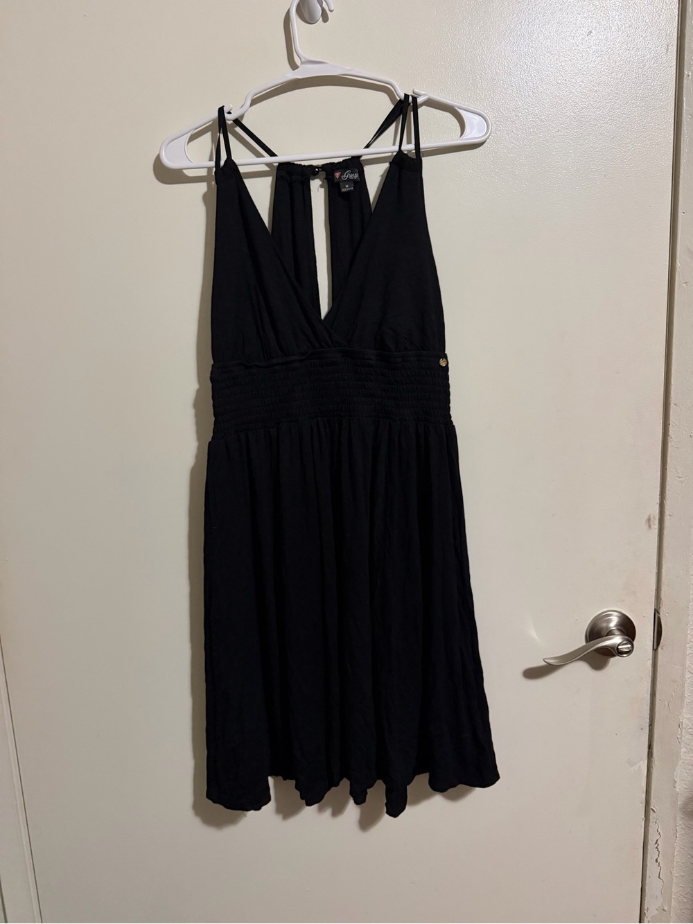 Guess Black Sleeveless V-Neck Midi Dress